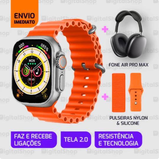 Smartwatch Iwo 16 Ultra Series 8 + Pulseiras + Fone Air Pro Max - William Eletrônicos