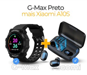 Combo Smartwatch G-Max Sports à Prova D'água Mais Fone de Ouvido A-10S Xiaomi Bluetooth Estéreo - William Eletrônicos