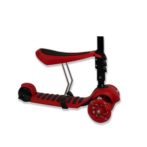 Patinete Infantil 3 Rodas Joaninha 2 Em 1 Com Luz - Vermelho