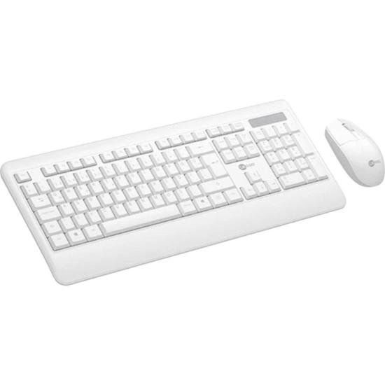 Kit Teclado e Mouse Sem Fio Lecoo KW202 Branco