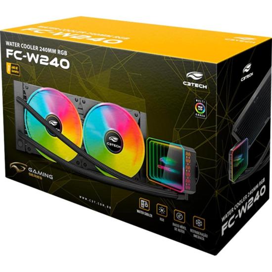 Water Cooler C3Tech FC-W240RGB Preto