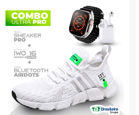 Combo em Oferta 3x1: Tênis NewFit + IWO Series 8 Ultra + Fone Bluetooth Pro - William Eletrônicos