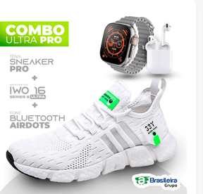 Combo em Oferta 3x1: Tênis NewFit + IWO Series 8 Ultra + Fone Bluetooth Pro - William Eletrônicos