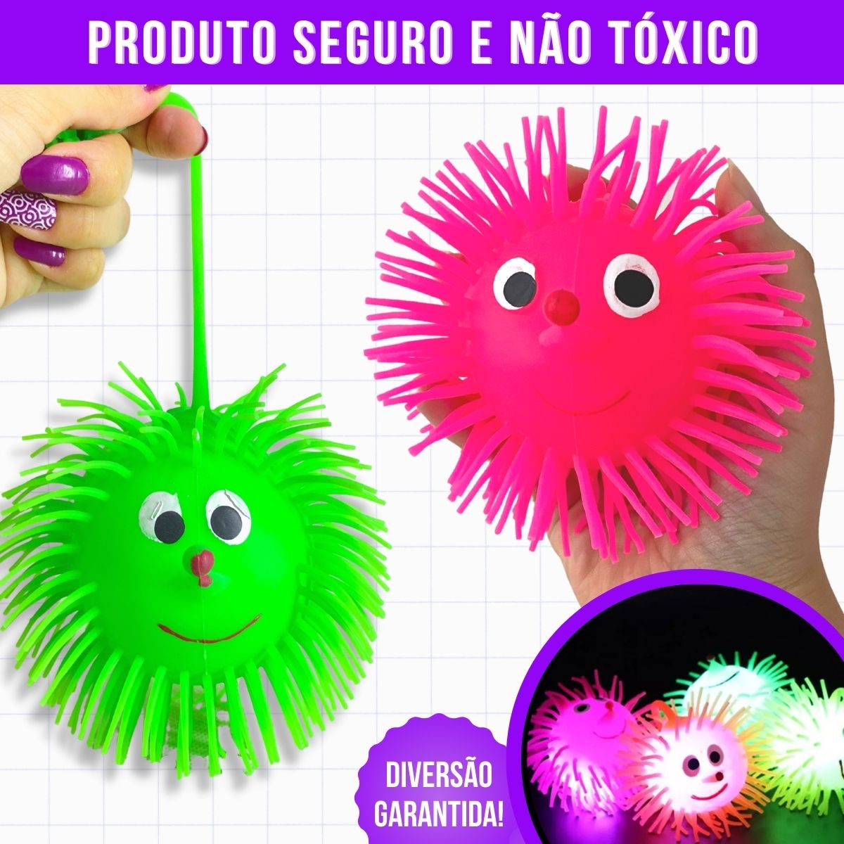 Bola Ioiô Com Luz Bolinha Macia Infantil Brinquedo