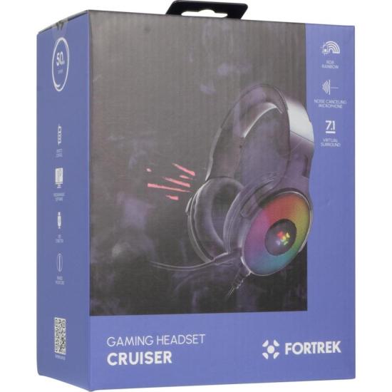 Headset Gamer Fortrek Cruiser 7.1 USB RGB Preto