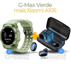 Combo Smartwatch G-Max Sports à Prova D'água Mais Fone de Ouvido A-10S Xiaomi Bluetooth Estéreo - William Eletrônicos