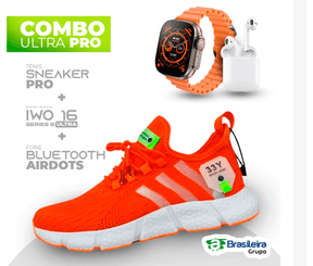 Combo em Oferta 3x1: Tênis NewFit + IWO Series 8 Ultra + Fone Bluetooth Pro - William Eletrônicos