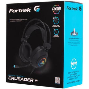 Headset Gamer Fortrek Crusader P2 + USB RGB Preto - William Eletrônicos