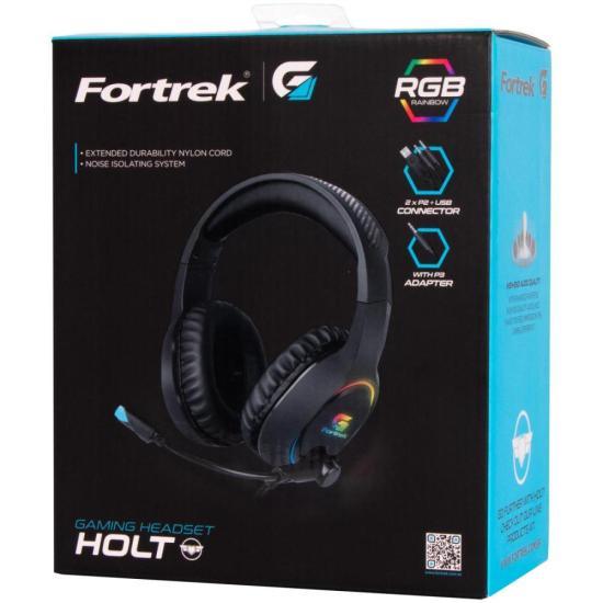 Headset Gamer Fortrek Holt P2 + USB RGB Preto - William Eletrônicos