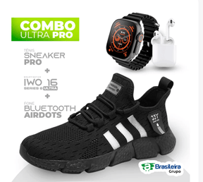 Combo em Oferta 3x1: Tênis NewFit + IWO Series 8 Ultra + Fone Bluetooth Pro - William Eletrônicos