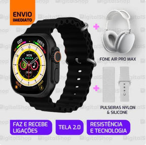 Smartwatch Iwo 16 Ultra Series 8 + Pulseiras + Fone Air Pro Max - William Eletrônicos