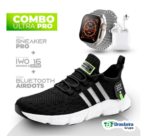 Combo em Oferta 3x1: Tênis NewFit + IWO Series 8 Ultra + Fone Bluetooth Pro - William Eletrônicos