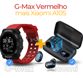 Combo Smartwatch G-Max Sports à Prova D'água Mais Fone de Ouvido A-10S Xiaomi Bluetooth Estéreo - William Eletrônicos