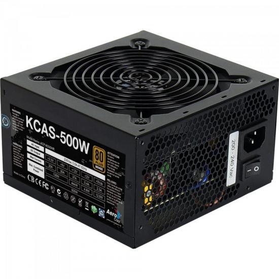 Fonte Gamer ATX Aerocool KCAS 500W 80 Plus Full Range APFC - William Eletrônicos