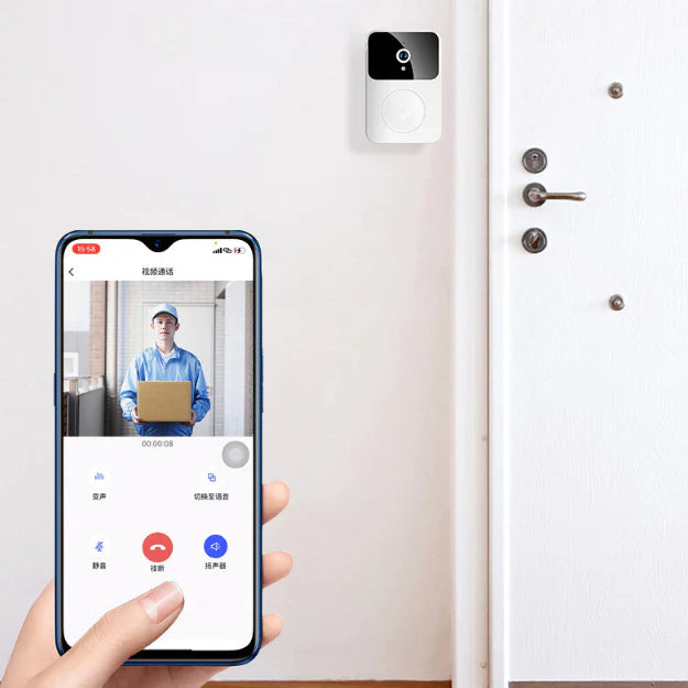 Campainha com Câmera Vídeo Porteiro Sem Fio Wi-Fi HD