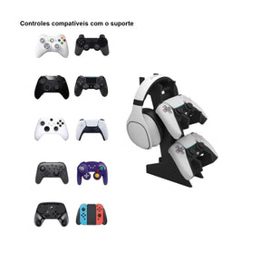 Suporte Organizador para Controles e Fone de Ouvido Gamer