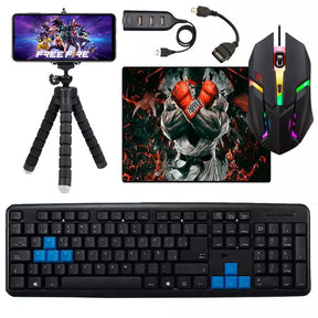 KIT Mobile Completo - Teclado + Mouse Gamer + Mouse Pad + Hub + Tripe