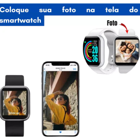 KIT Smartwatch Relógio Inteligente + Fone de Ouvido Sem Fio