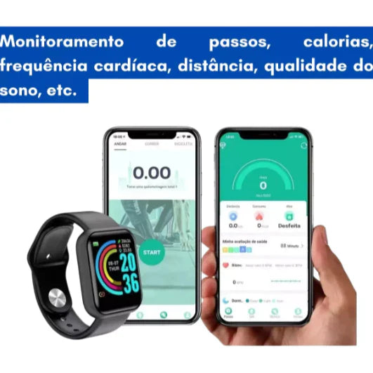 KIT Smartwatch Relógio Inteligente + Fone de Ouvido Sem Fio