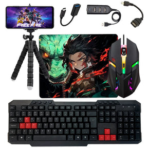 KIT Mobile Completo - Teclado + Mouse Gamer + Mouse Pad + Hub + Tripe