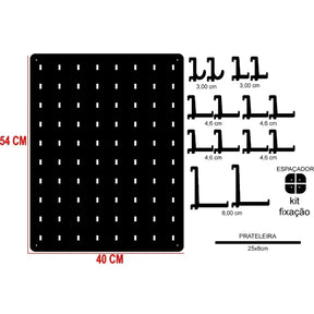 Pegboard Premium em MDF para Setup Gamer - Periféricos e afins