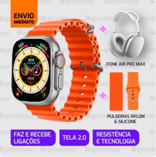 Smartwatch Iwo 16 Ultra Series 8 + Pulseiras + Fone Air Pro Max - William Eletrônicos