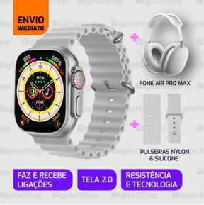 Smartwatch Iwo 16 Ultra Series 8 + Pulseiras + Fone Air Pro Max - William Eletrônicos