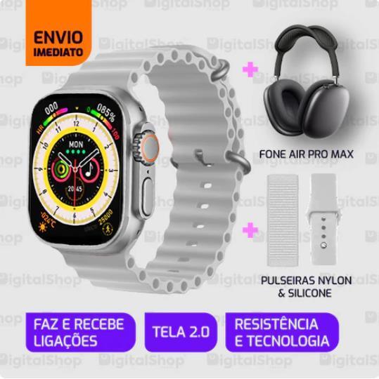 Smartwatch Iwo 16 Ultra Series 8 + Pulseiras + Fone Air Pro Max - William Eletrônicos