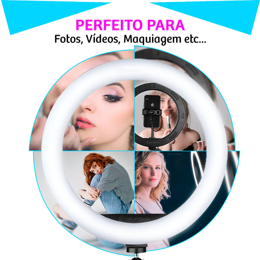 Kit Youtuber Profissional – Tripé, Ring Light, Microfone e Muito Mais