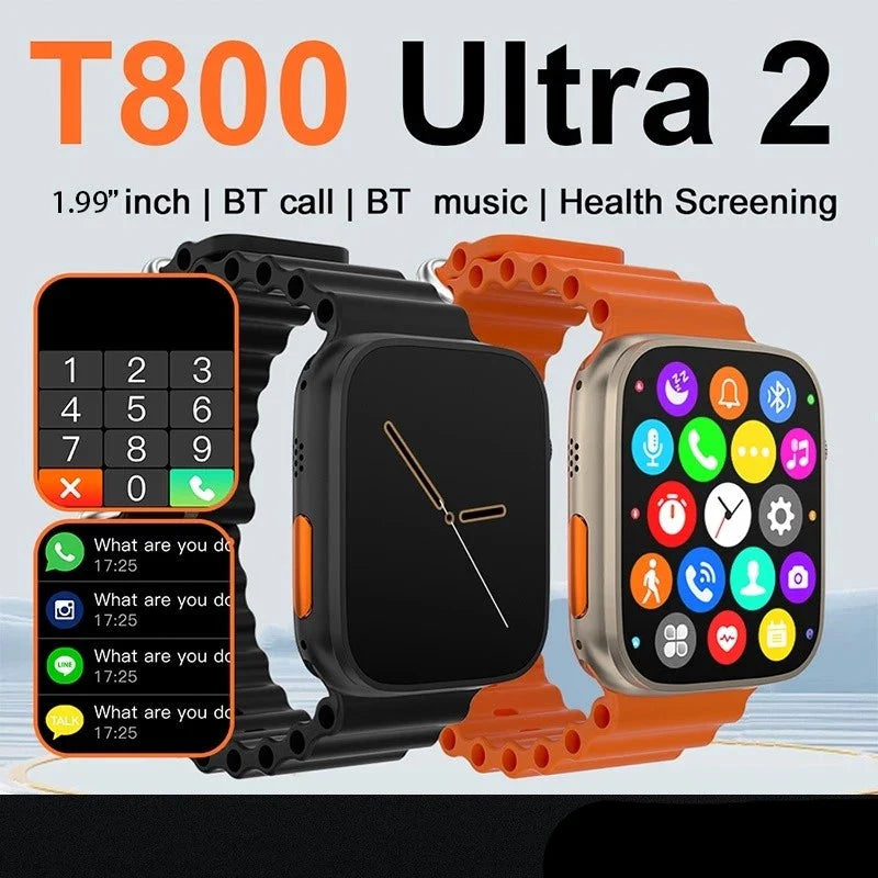 Smartwatch T800 Ultra 2 Series 9 Ultra com Monitoramento da Frequência + Pulseira [BRINDE]