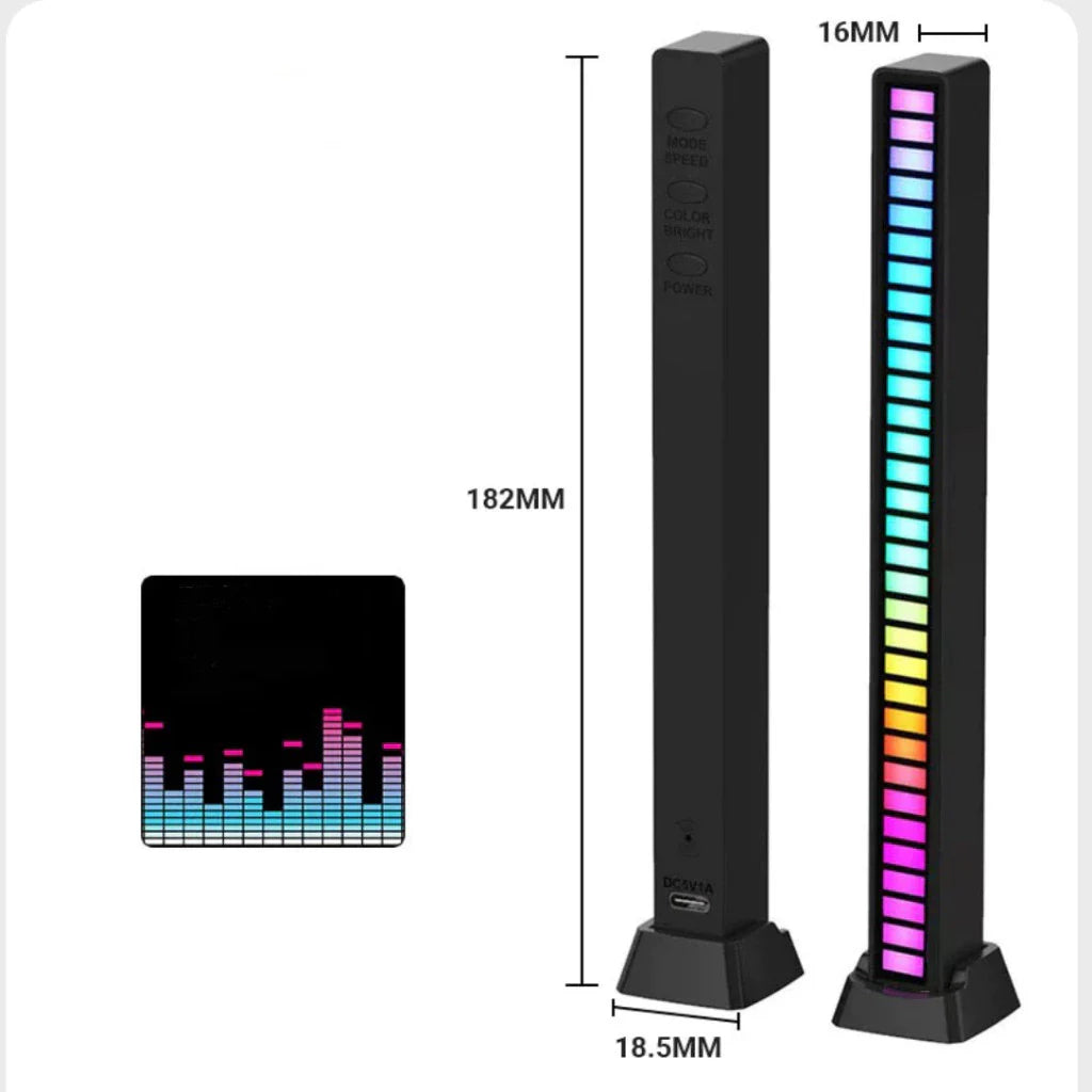 Barra LED Rítmica RGB com Sensor de Som Gamer para Decoração